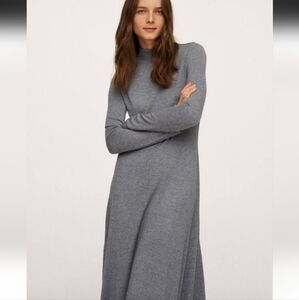 Mango Mock Midi Maxi Gray Dress